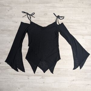 Vintage Le Chateau Flutter + Cold Shoulder Top